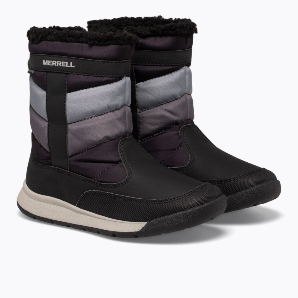 Großer, Wasserdichter Alpin-Pufferstiefel Für Kinder Merrell Black Grey