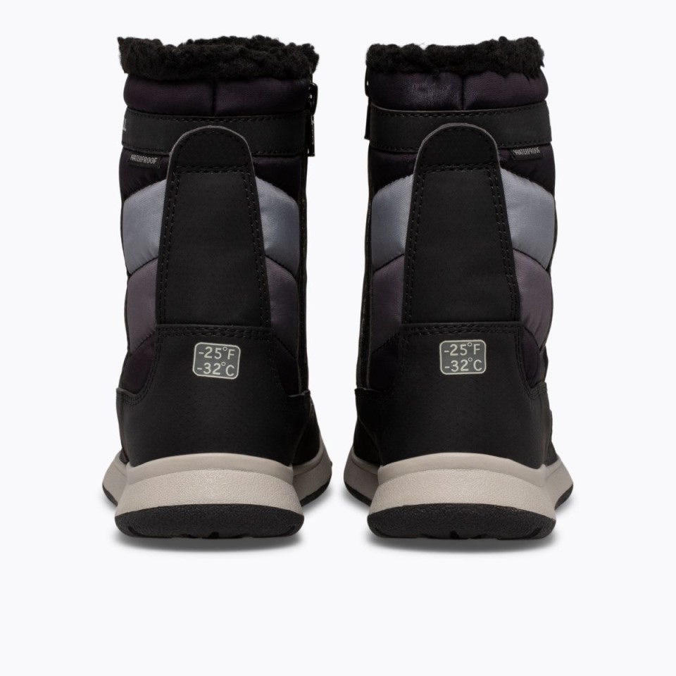 Großer, Wasserdichter Alpin-Pufferstiefel Für Kinder Merrell Black Grey