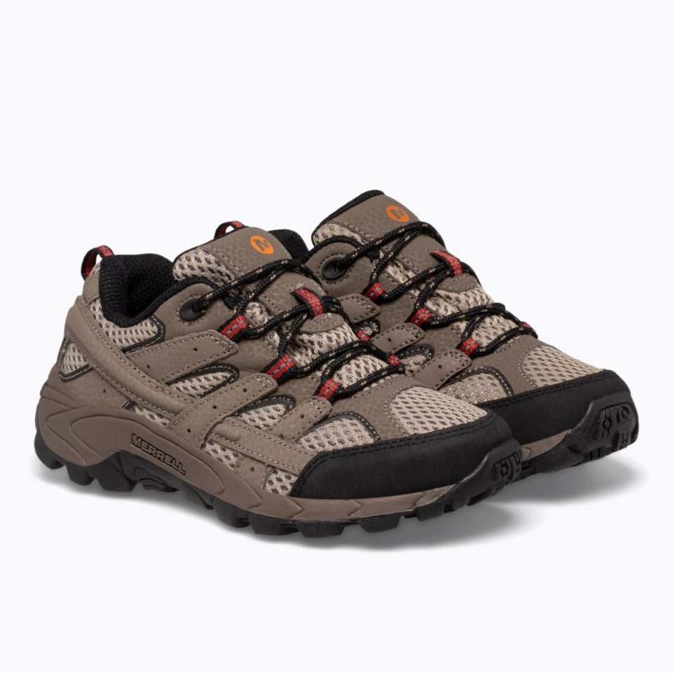 Großer Kinder-moab 2 Halber Schnürschuh Merrell Bark Brown
