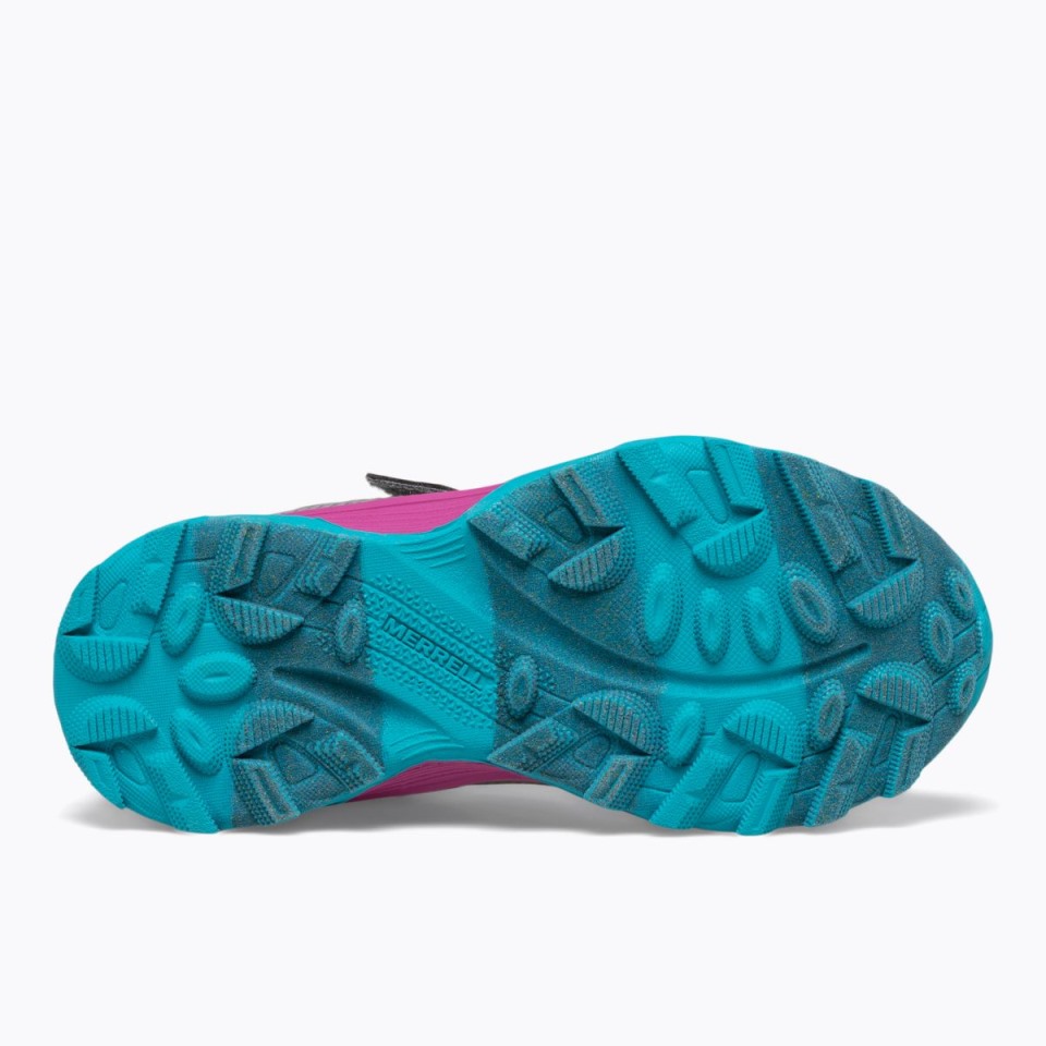 Moab Speed ​​Low A/C Für Große Kinder, Wasserdicht, Merrell Grau, Silber, Türkis