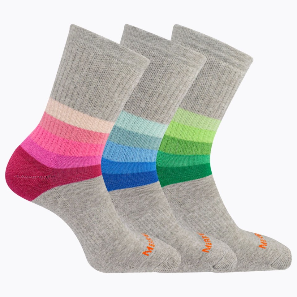 Day Hiker Wool Gepolsterte Crew-Socke 3er-Pack Merrell Grau Assortiert