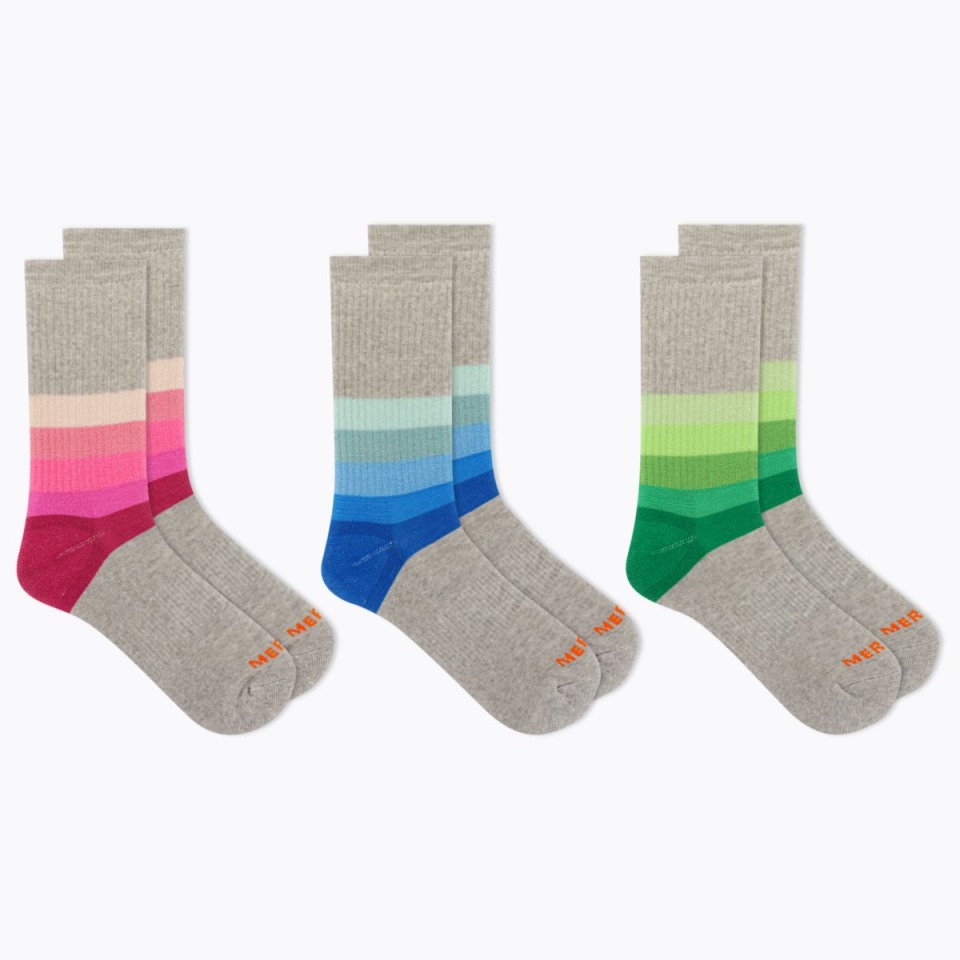 Day Hiker Wool Gepolsterte Crew-Socke 3er-Pack Merrell Grau Assortiert
