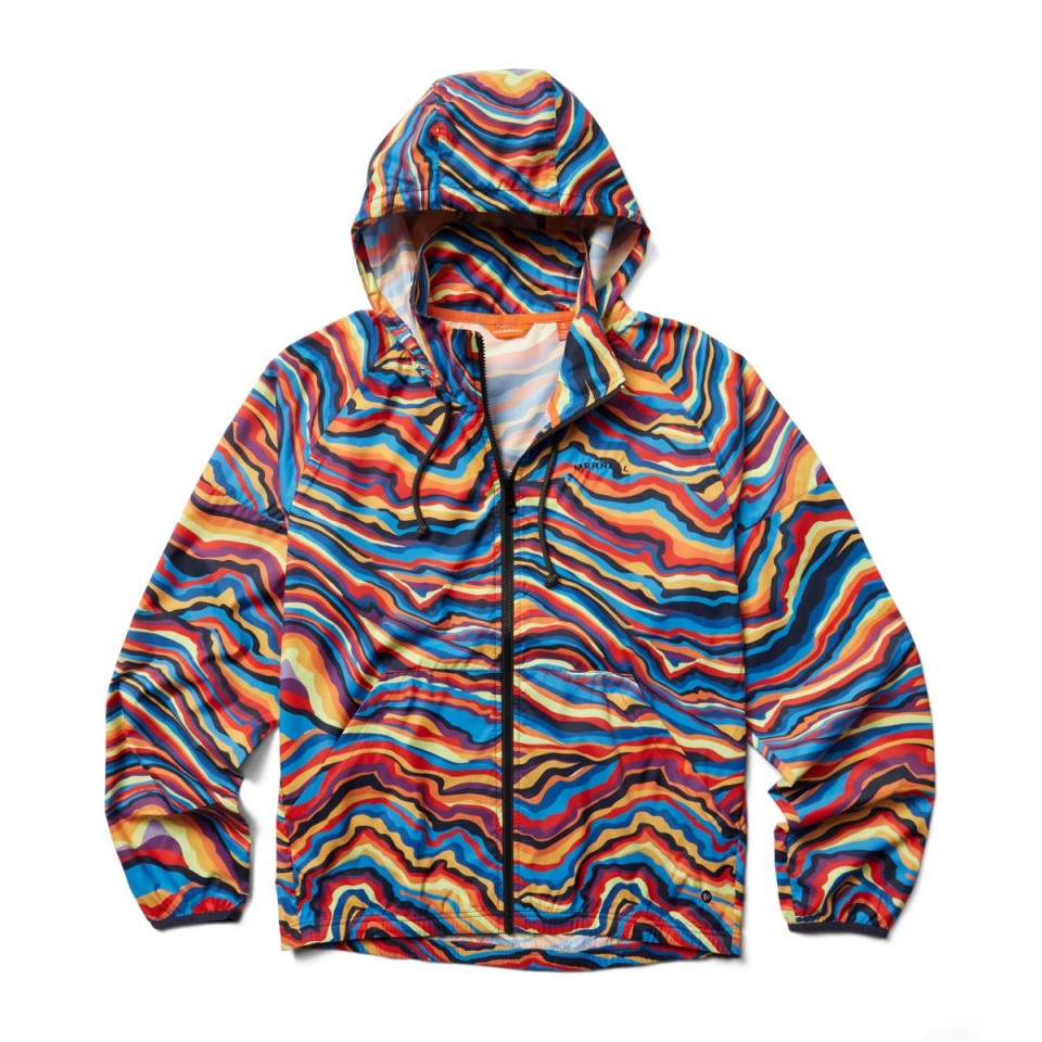 Erle Verstaubare Windjacke Für Herren Merrell Rainbow Mountain