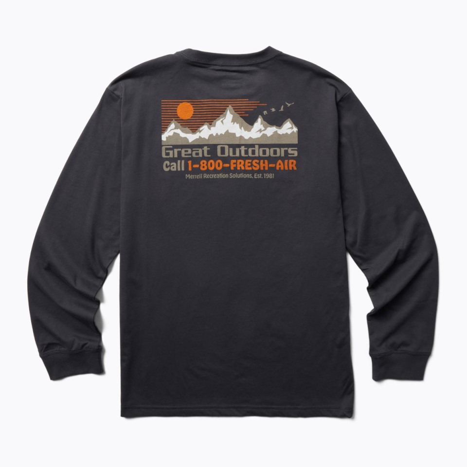 Langärmliges Herren-T-Shirt Für Die Freie Natur Merrell India Ink