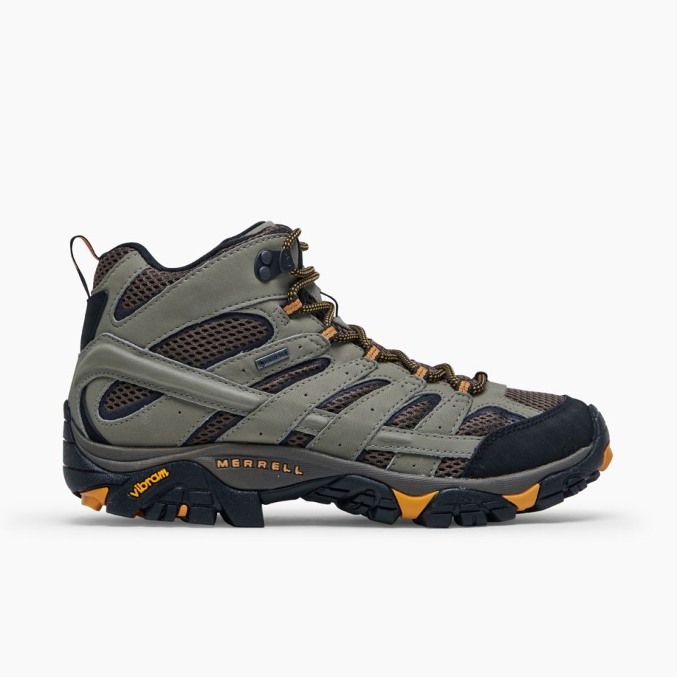 Herren Moab 2 Mid Gore-Tex Breite Breite Merrell Walnuss
