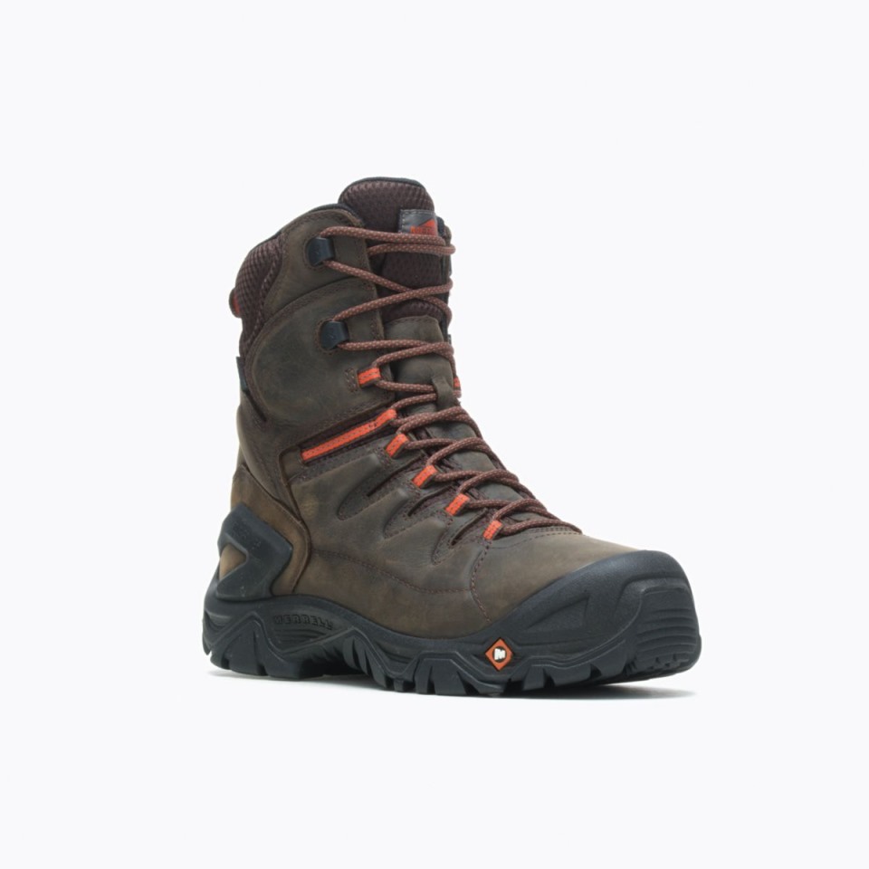 Herren Strongfield Leather 8 Thermo Waterproof Comp Toe Arbeitsstiefel Merrell Espresso