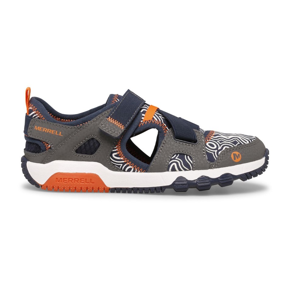 Merrell Grey Navy Hydro Free Roam Chroma Monarch Sandale Für Kleine Kinder Merrell Grey Navy Hydro Free Roam Chroma Monarch Sandale Für Kleine Kinder