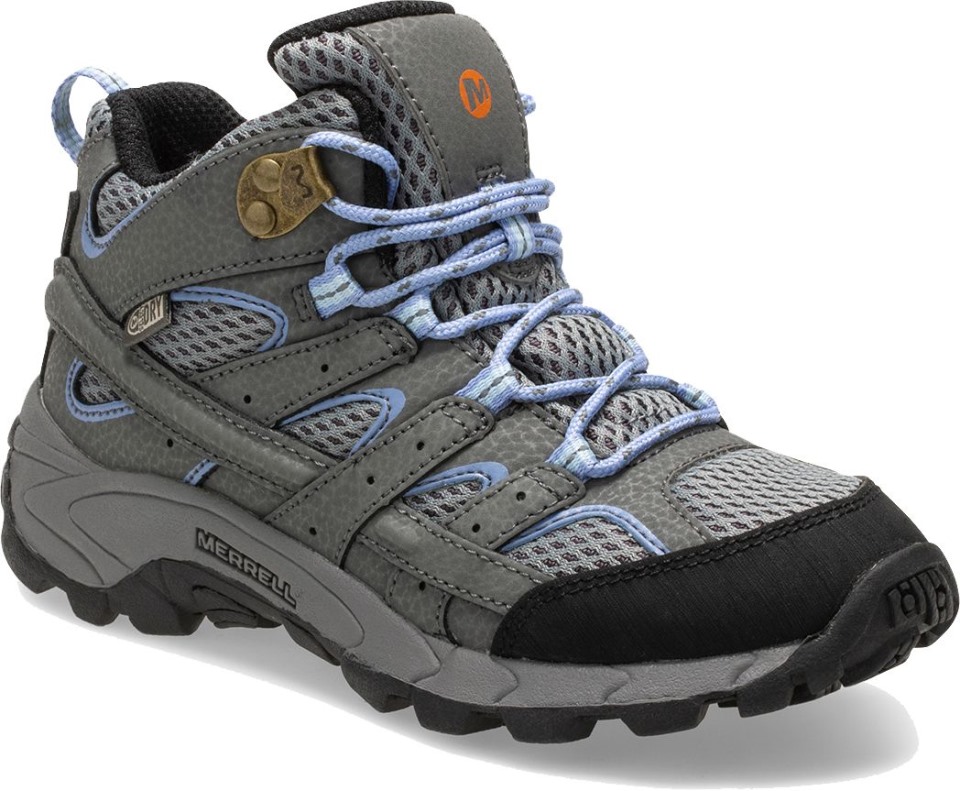 Merrell Grey Periwinkle Moab 2 Mid Wasserdichter Stiefel Für Große Kinder