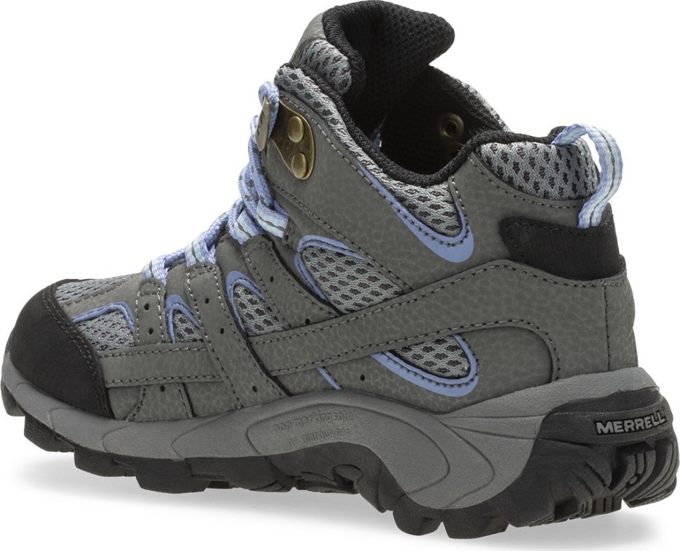 Merrell Grey Periwinkle Moab 2 Mid Wasserdichter Stiefel Für Große Kinder