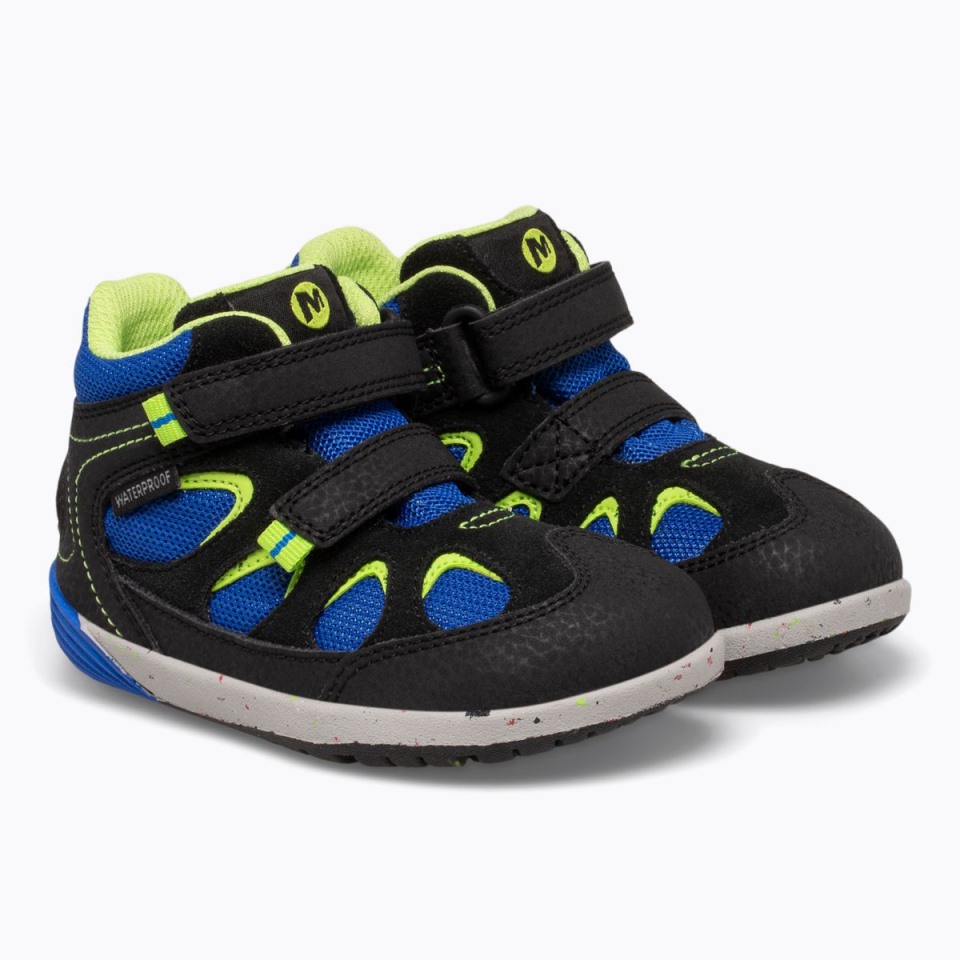 Merrell Bare Steps&Reg Height Waterproof Jr. Für Kleine Kinder. Stiefel Schwarz Royal