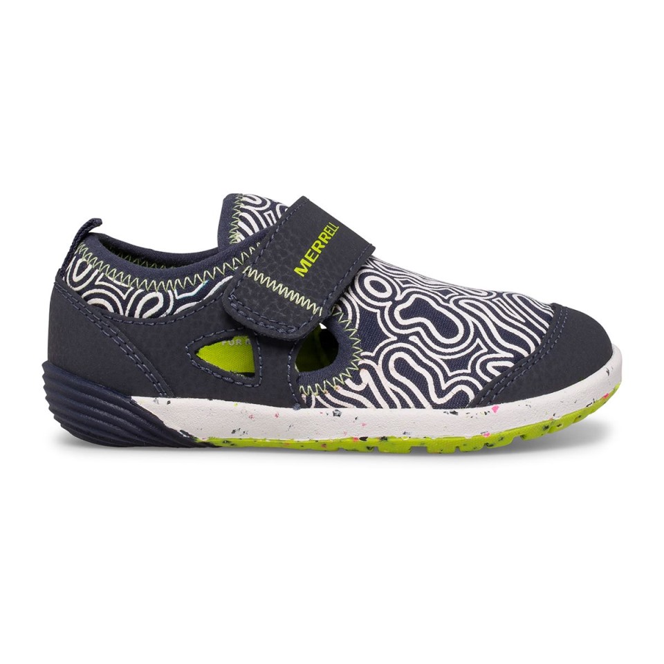 Bare Steps&Reg H2O Chroma Sneaker Für Kleine Kinder Von Merrell, Navy Lime