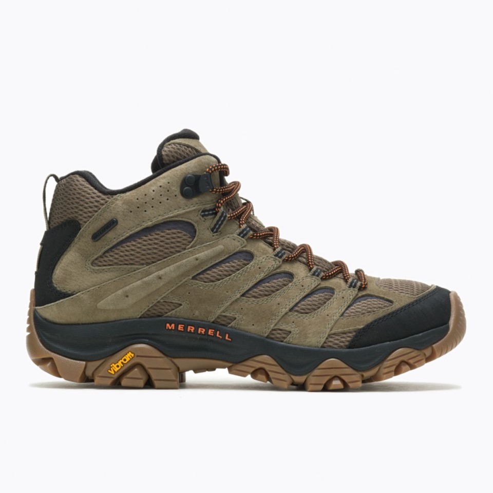 Merrell Herren Moab 3 Mid Wasserdichter Olivengummi