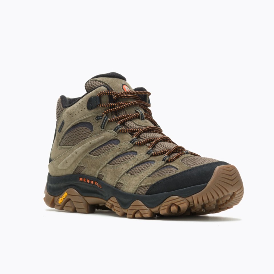 Merrell Herren Moab 3 Mid Wasserdichter Olivengummi