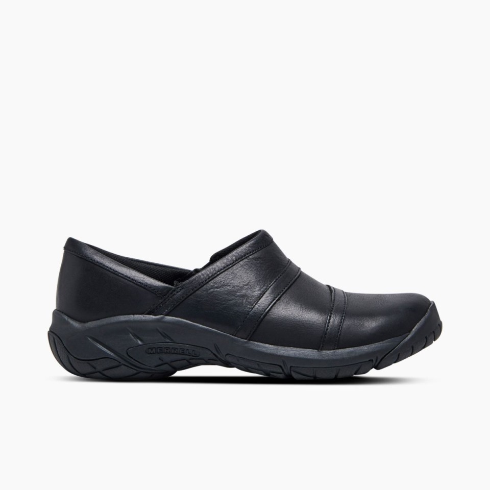 Encore Moc 4 Leder Für Damen Breite Breite Merrell Schwarz
