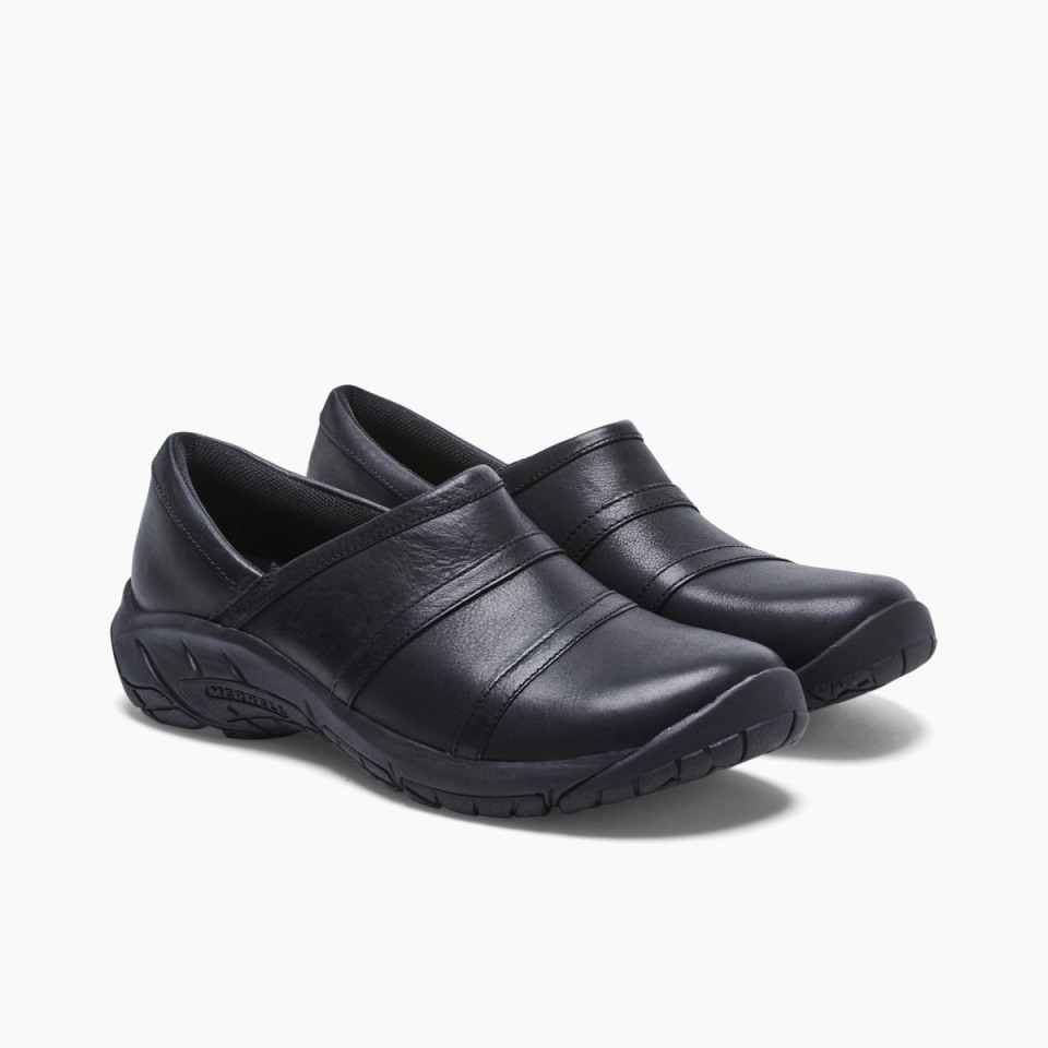 Encore Moc 4 Leder Für Damen Breite Breite Merrell Schwarz