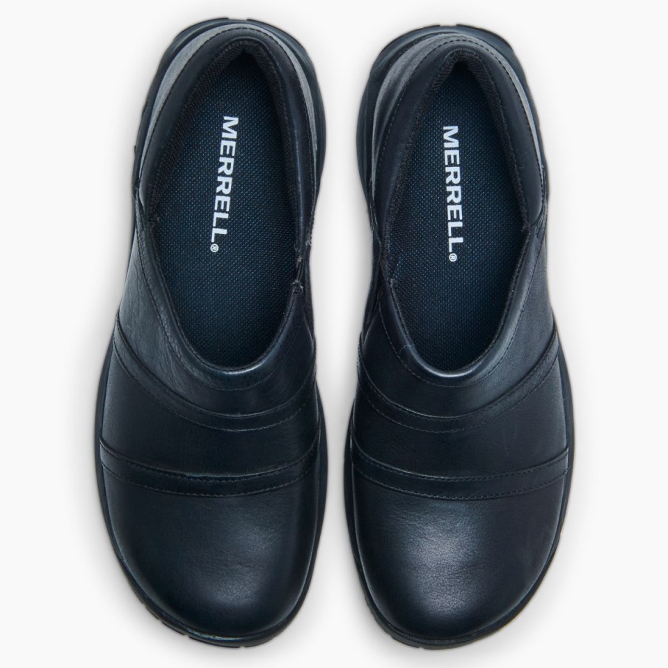 Encore Moc 4 Leder Für Damen Breite Breite Merrell Schwarz