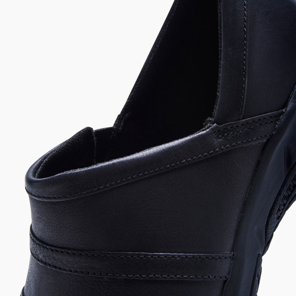Encore Moc 4 Leder Für Damen Breite Breite Merrell Schwarz