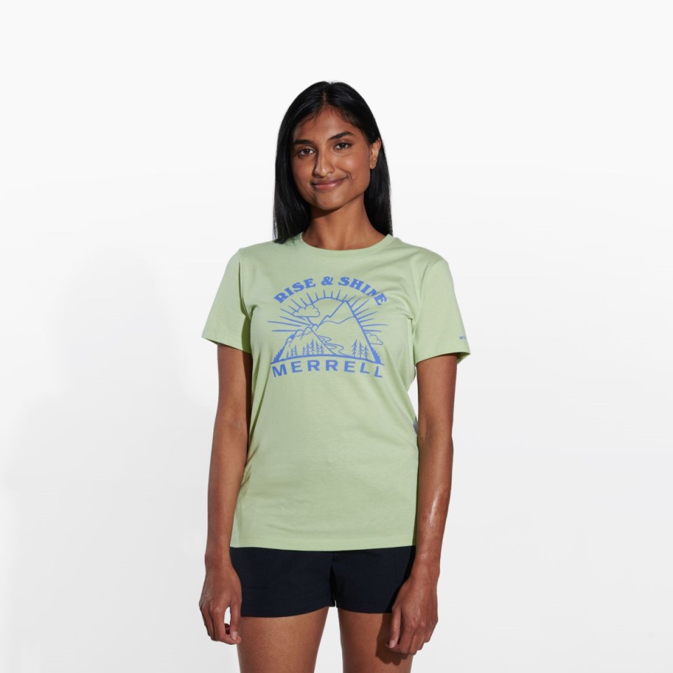 Rise And Shine T-Shirt Mit Rundhalsausschnitt Für Damen Foam Green Merrell