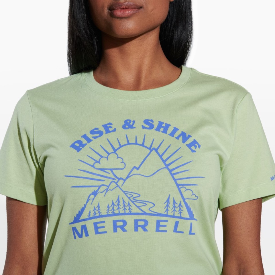Rise And Shine T-Shirt Mit Rundhalsausschnitt Für Damen Foam Green Merrell